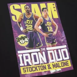 Men Mitchell & Ness T-Shirts & Tops-Slam Iron Duo Tee Utah Jazz