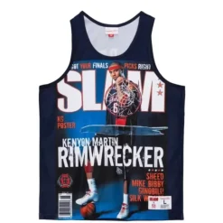 Men Mitchell & Ness T-Shirts & Tops-Slam Sublimated Tank New Jersey Nets Kenyon Martin