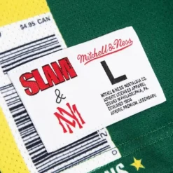 Men Mitchell & Ness T-Shirts & Tops-Slam Sublimated Tank Seattle Supersonics Shawn Kemp