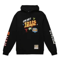 Men Mitchell & Ness Hoodies & Sweatshirts-Slap Sticker Hoodie Chicago Bulls