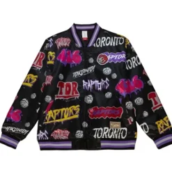 Men Mitchell & Ness Jackets & Outerwear-Slap Sticker Reversible Jacket Toronto Raptors