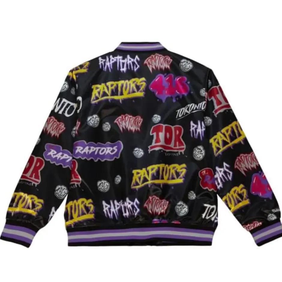 Men Mitchell & Ness Jackets & Outerwear-Slap Sticker Reversible Jacket Toronto Raptors