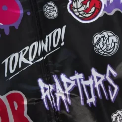 Men Mitchell & Ness Jackets & Outerwear-Slap Sticker Reversible Jacket Toronto Raptors