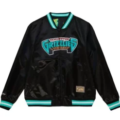 Men Mitchell & Ness Jackets & Outerwear-Slap Sticker Reversible Jacket Vancouver Grizzlies