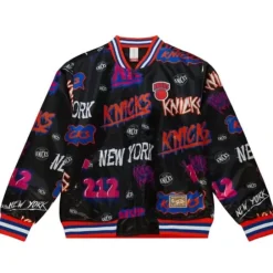 Men Mitchell & Ness Jackets & Outerwear-Slap Sticker Reversible Jacket New York Knicks