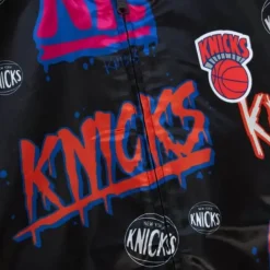 Men Mitchell & Ness Jackets & Outerwear-Slap Sticker Reversible Jacket New York Knicks