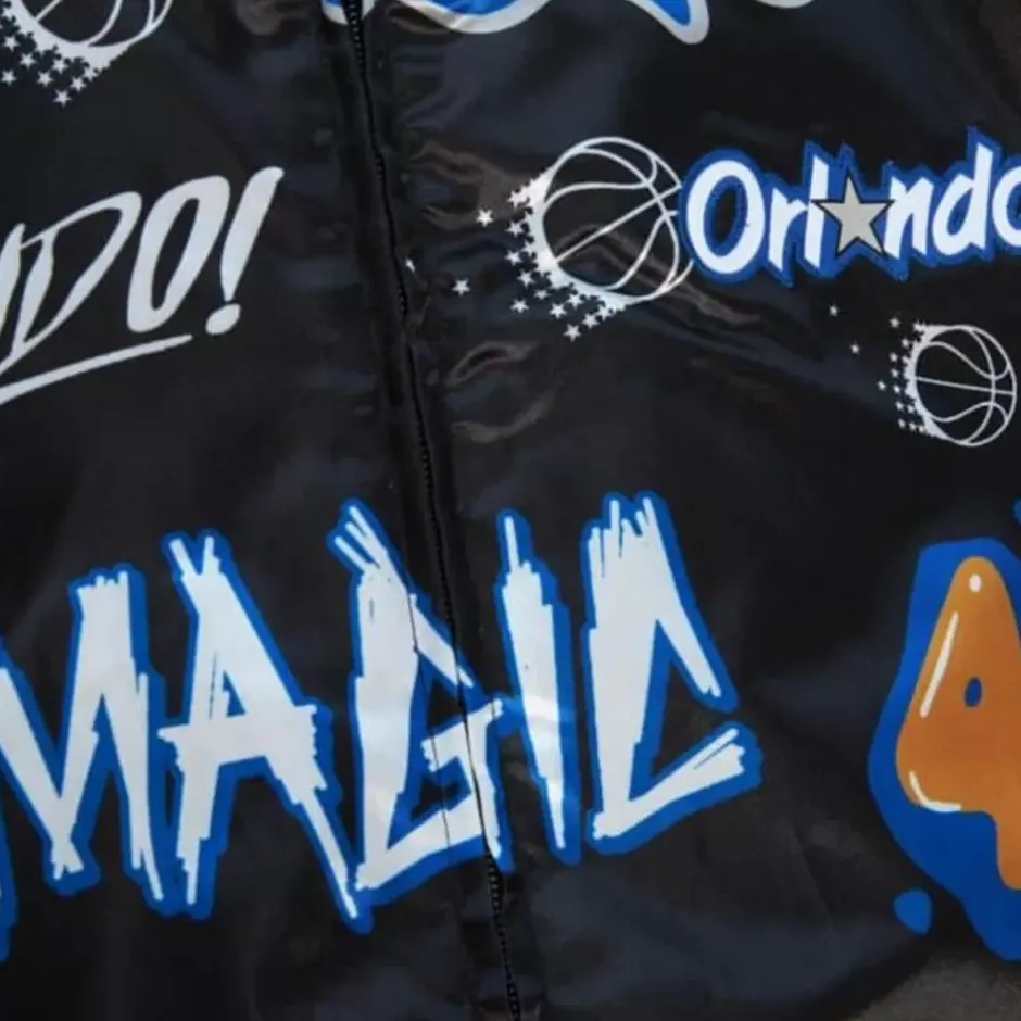 Men Mitchell & Ness Jackets & Outerwear-Slap Sticker Reversible Jacket Orlando Magic