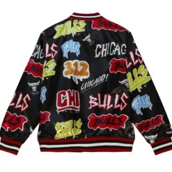 Men Mitchell & Ness Jackets & Outerwear-Slap Sticker Reversible Jacket Chicago Bulls