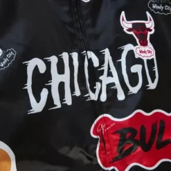 Men Mitchell & Ness Jackets & Outerwear-Slap Sticker Reversible Jacket Chicago Bulls