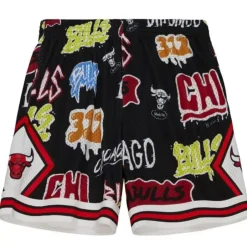 Men Mitchell & Ness Shorts-Slap Sticker Swingman Chicago Bulls 1997-98 Shorts