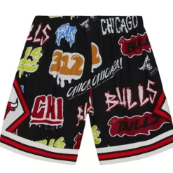 Men Mitchell & Ness Shorts-Slap Sticker Swingman Chicago Bulls 1997-98 Shorts