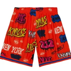 Men Mitchell & Ness Shorts-Slap Sticker Swingman New York Knicks 1991-92 Shorts
