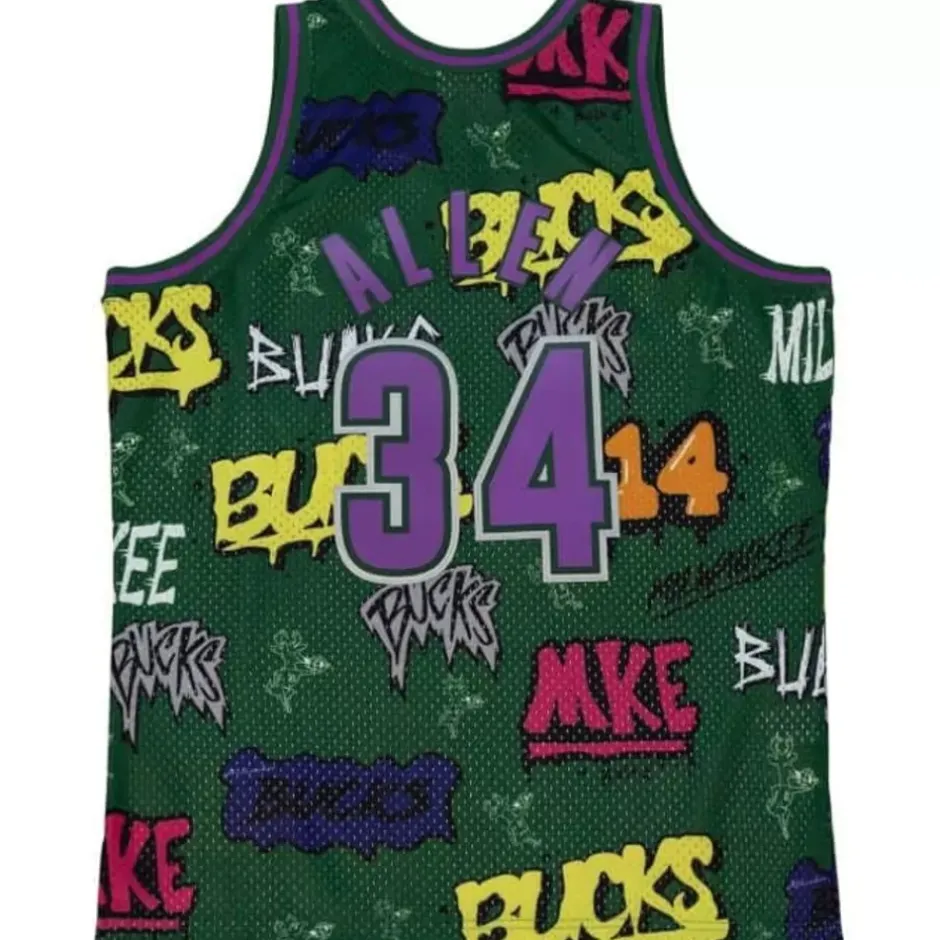 Mitchell & Ness Nba Swingman-Slap Sticker Swingman Ray Allen Milwaukee Bucks 2000-01 Jersey
