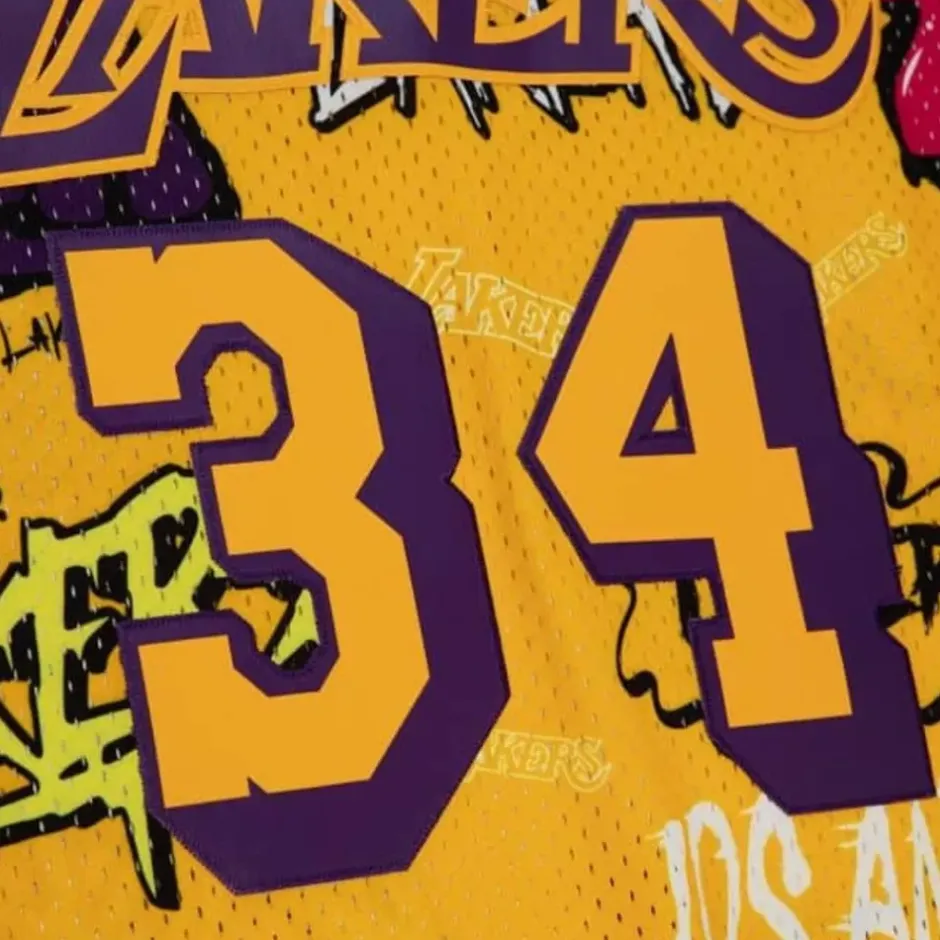 Mitchell & Ness Nba Swingman-Slap Sticker Swingman Shaquille O'Neal Los Angeles Lakers 1996-97 Jersey