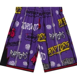 Men Mitchell & Ness Shorts-Slap Sticker Swingman Toronto Raptors 1998-99 Shorts