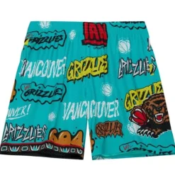 Men Mitchell & Ness Shorts-Slap Sticker Swingman Vancouver Grizzlies 1998-99 Shorts