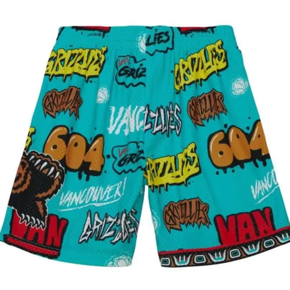 Men Mitchell & Ness Shorts-Slap Sticker Swingman Vancouver Grizzlies 1998-99 Shorts
