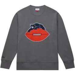 Men Mitchell & Ness Hoodies & Sweatshirts-Snow Washed Fleece Crew Chicago Bears