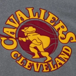 Men Mitchell & Ness Hoodies & Sweatshirts-Snow Washed Fleece Crew Cleveland Cavaliers