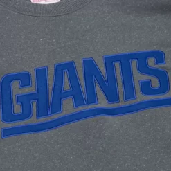 Men Mitchell & Ness Hoodies & Sweatshirts-Snow Washed Fleece Crew New York Giants