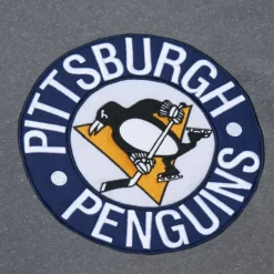 Men Mitchell & Ness Hoodies & Sweatshirts-Snow Washed Fleece Crew Pittsburgh Penguins