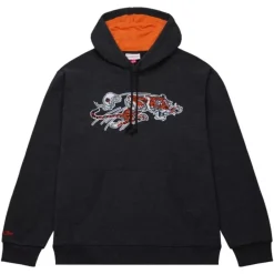 Men Mitchell & Ness Hoodies & Sweatshirts-Snow Washed Fleece Hoodie Cincinnati Bengals
