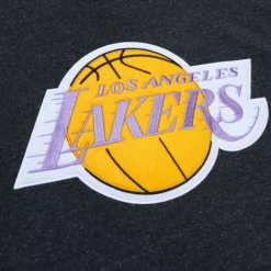 Men Mitchell & Ness Hoodies & Sweatshirts-Snow Washed Fleece Hoodie Los Angeles Lakers