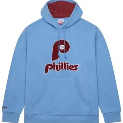 Men Mitchell & Ness Hoodies & Sweatshirts-Snow Washed Fleece Hoodie Philadelphia Phillies