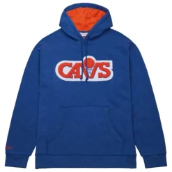 Men Mitchell & Ness Hoodies & Sweatshirts-Snow Washed Fleece Hoodie Cleveland Cavaliers