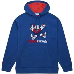 Men Mitchell & Ness Hoodies & Sweatshirts-Snow Washed Fleece Hoodie Denver Nuggets