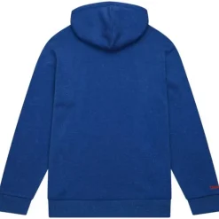 Men Mitchell & Ness Hoodies & Sweatshirts-Snow Washed Fleece Hoodie New York Knicks