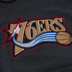 Men Mitchell & Ness Hoodies & Sweatshirts-Snow Washed Fleece Hoodie Philadelphia 76Ers