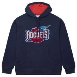 Men Mitchell & Ness Hoodies & Sweatshirts-Snow Washed Fleece Hoodie Houston Rockets