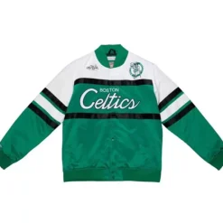 Men Mitchell & Ness Jackets & Outerwear-Special Script Heavyweight Satin Jacket Boston Celtics