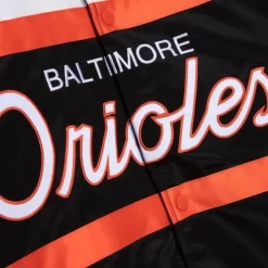 Men Mitchell & Ness Jackets & Outerwear-Special Script Heavyweight Satin Jacket Baltimore Orioles