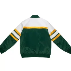 Men Mitchell & Ness Jackets & Outerwear-Special Script Heavyweight Satin Jacket Green Bay Packers