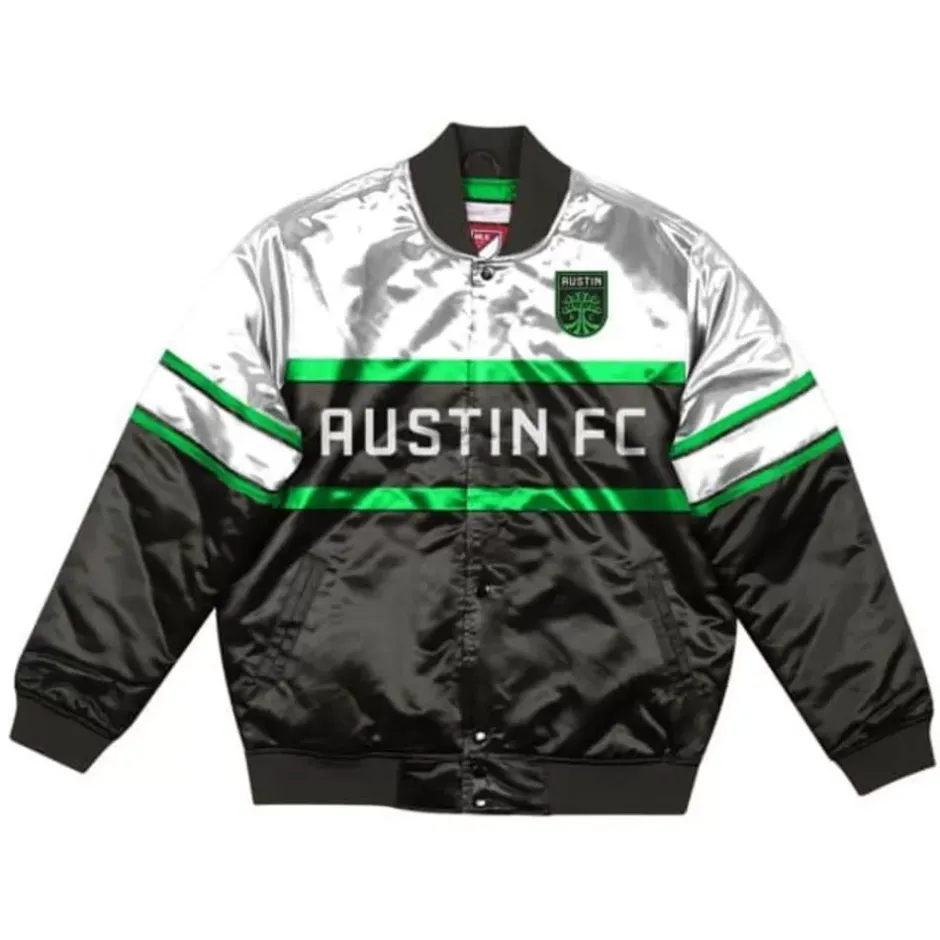 Men Mitchell & Ness Jackets & Outerwear-Special Script Heavyweight Satin Jacket Austin Fc