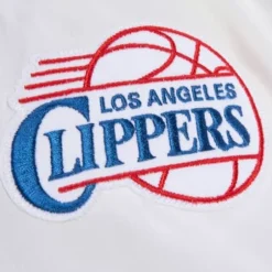 Men Mitchell & Ness Jackets & Outerwear-Special Script Heavyweight Satin Jacket Los Angeles Clippers