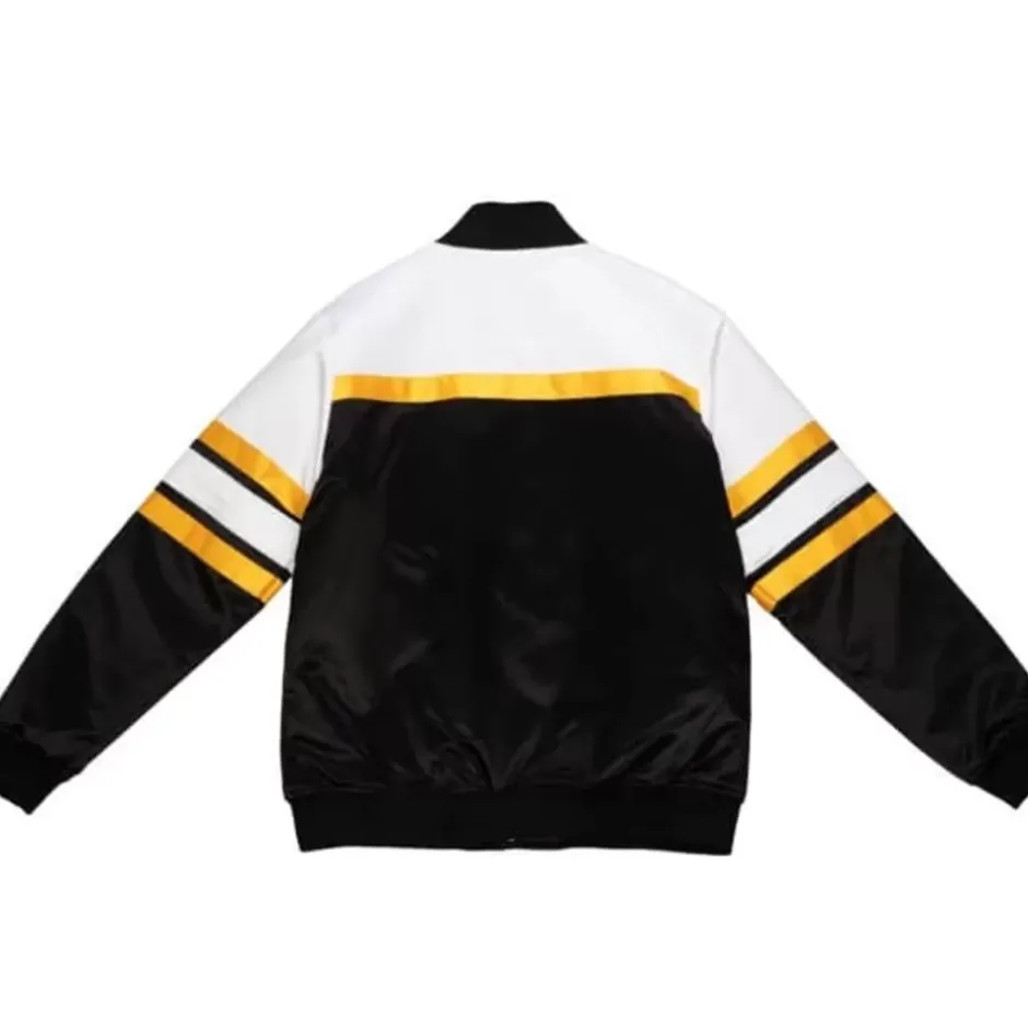 Men Mitchell & Ness Jackets & Outerwear-Special Script Heavyweight Satin Jacket Pittsburgh Steelers