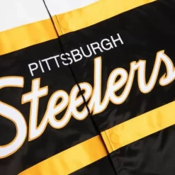 Men Mitchell & Ness Jackets & Outerwear-Special Script Heavyweight Satin Jacket Pittsburgh Steelers
