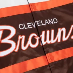 Men Mitchell & Ness Jackets & Outerwear-Special Script Heavyweight Satin Jacket Cleveland Browns