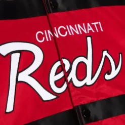Men Mitchell & Ness Jackets & Outerwear-Special Script Heavyweight Satin Jacket Cincinnati Reds