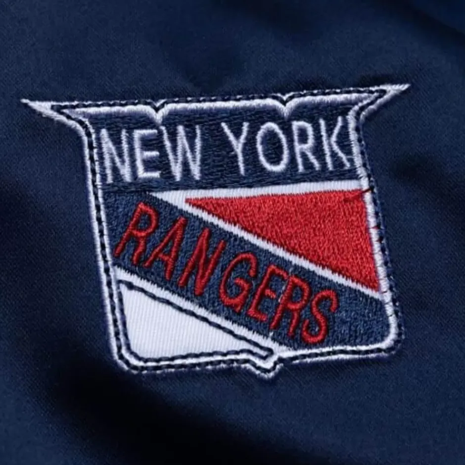 Men Mitchell & Ness Jackets & Outerwear-Special Script Light Weight Satin Jacket New York Rangers