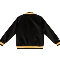 Men Mitchell & Ness Jackets & Outerwear-Special Script Light Weight Satin Jacket Boston Bruins