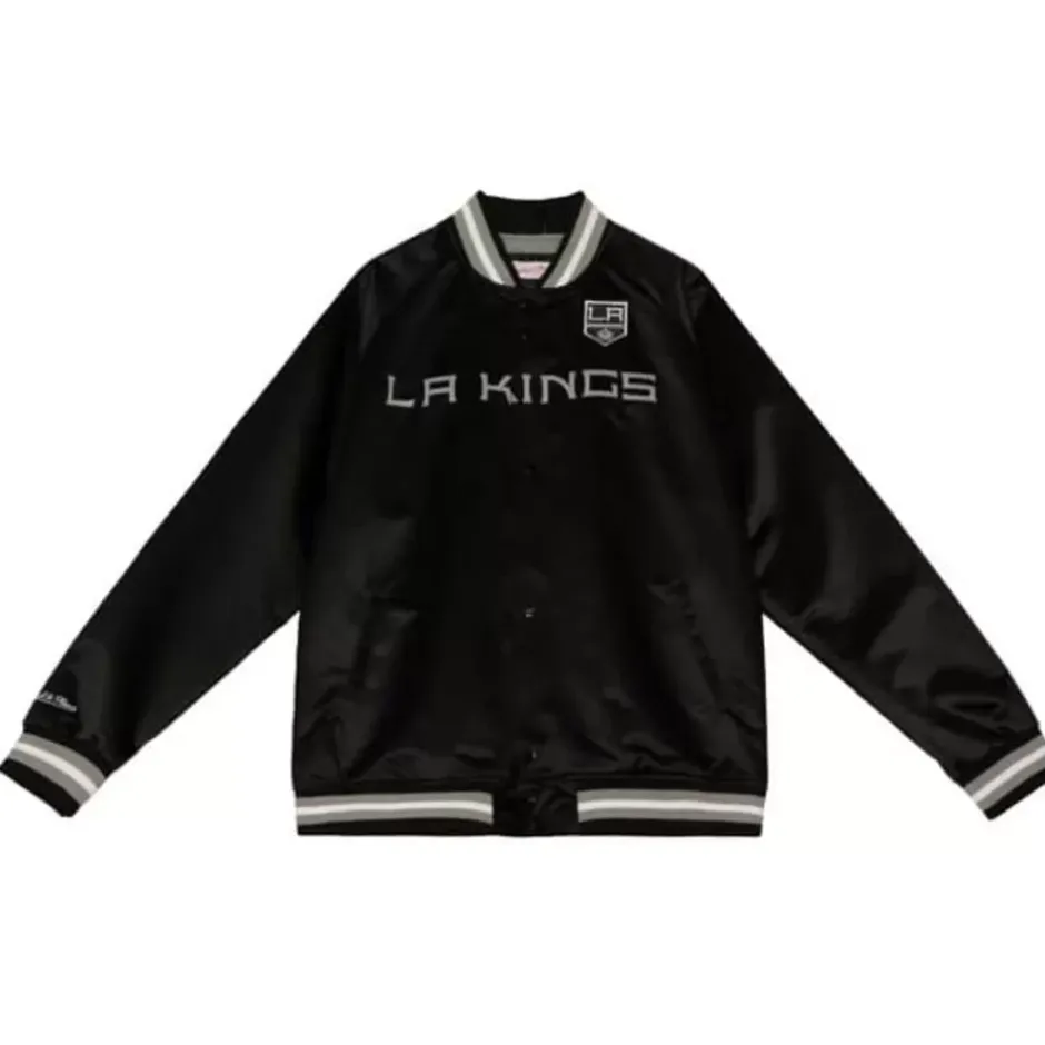 Men Mitchell & Ness Jackets & Outerwear-Special Script Light Weight Satin Jacket Los Angeles Kings