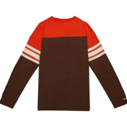 Men Mitchell & Ness T-Shirts & Tops-Special Script Long Sleeve Cleveland Browns