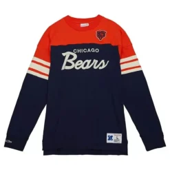 Men Mitchell & Ness T-Shirts & Tops-Special Script Long Sleeve Chicago Bears