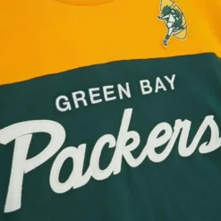 Men Mitchell & Ness T-Shirts & Tops-Special Script Long Sleeve Green Bay Packers