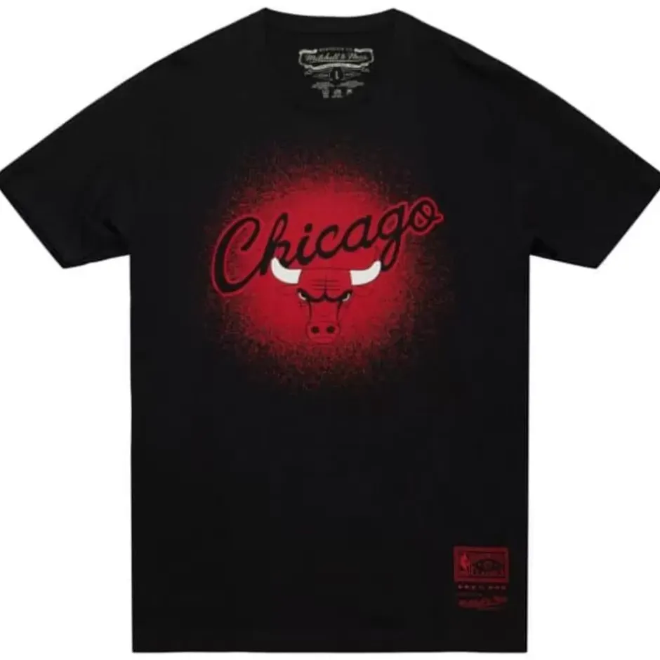 Men Mitchell & Ness T-Shirts & Tops-Spray Paint Tee Chicago Bulls