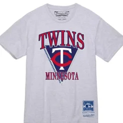 Men Mitchell & Ness T-Shirts & Tops-Stolen Base Tee Minnesota Twins